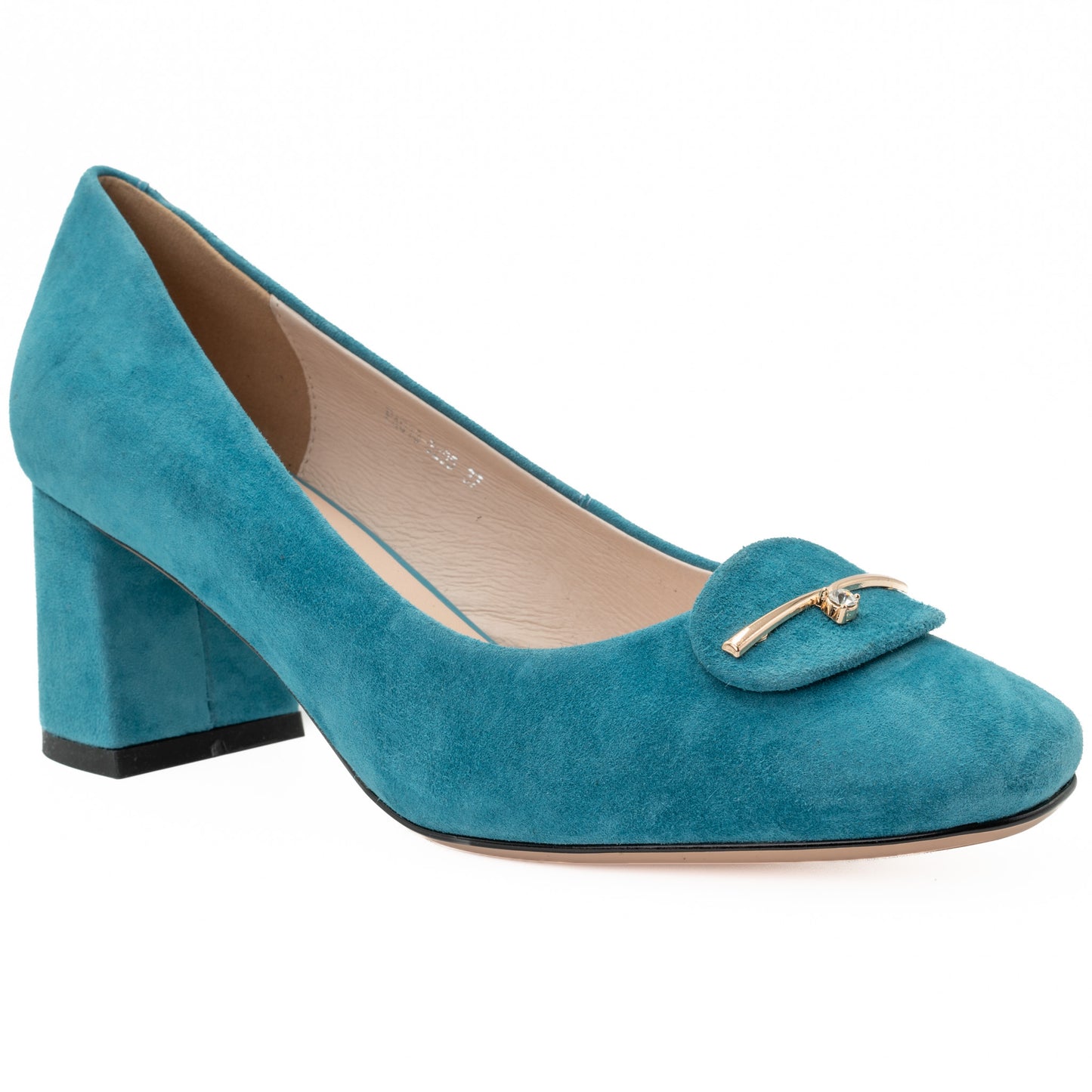 Pantofi dama Feeling din velur turcoaz - 3205