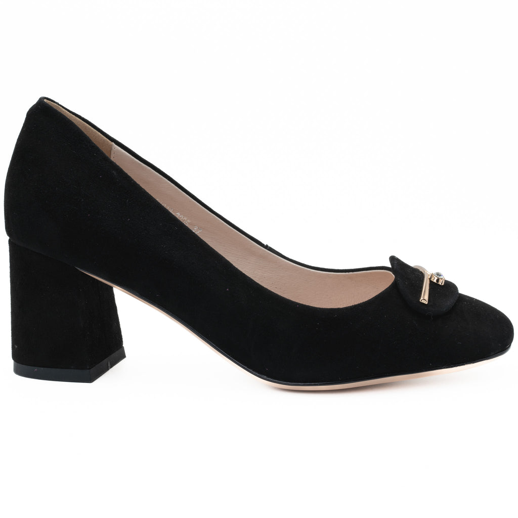 Pantofi dama Feeling din velur negru - 3205