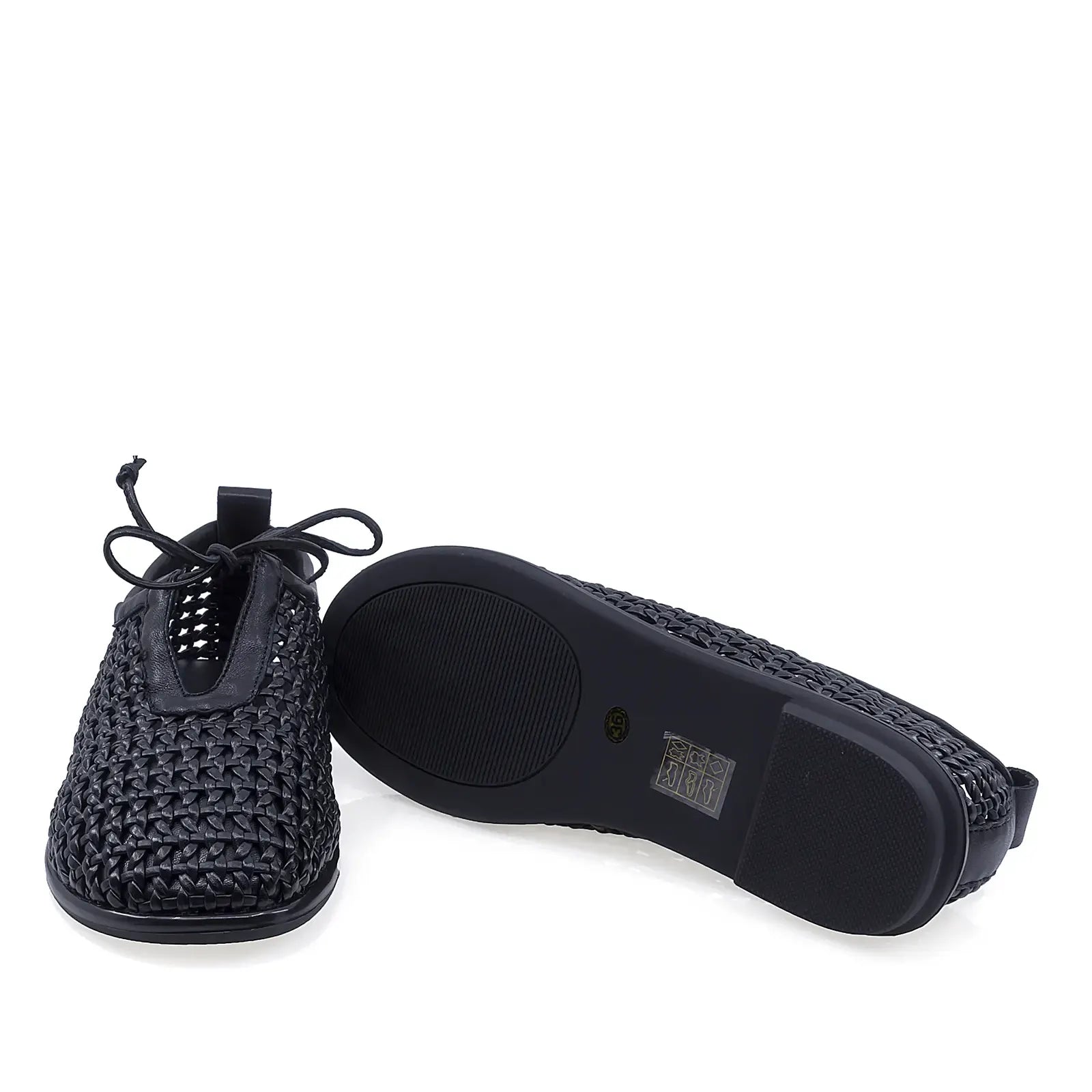 Pantofi damă Anna Viotti 6460P-A138-Y01 negru, detaliu cusături și piele naturală