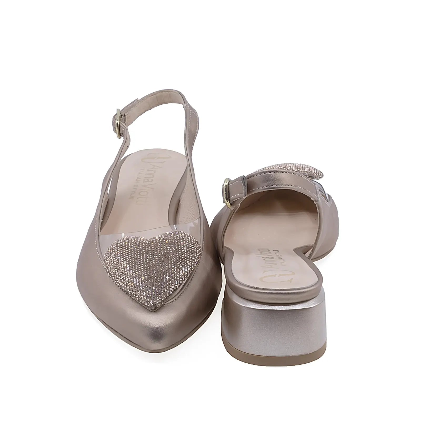 Pantofi damă Kordel 2659 deschiși la spate, piele naturală aurie, toc pătrat 3.5 cm, design modern și confortabil