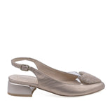 Pantofi damă Kordel 2659 aurii din piele naturală, vedere lateral dreapta, toc pătrat 3.5 cm, design confortabil și elegant