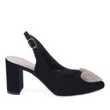 Pantofi damă Kordel 2793 negri din piele întoarsă, vedere lateral dreapta, toc solid 7.5 cm, confort și eleganță