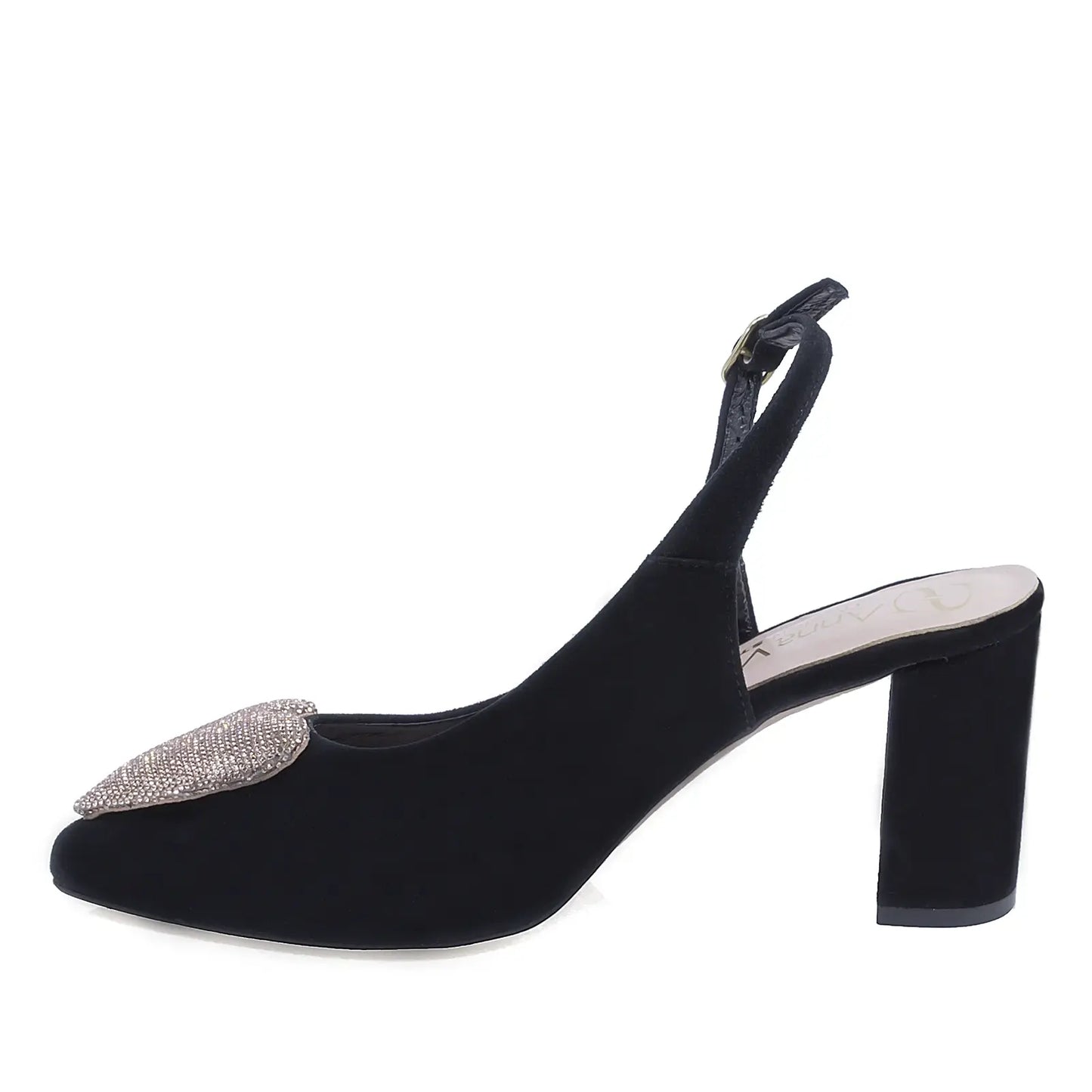 Pantofi eleganți damă Kordel 2793 negri, vedere lateral stânga, toc stabil pentru purtare zilnică și office