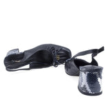 Interior pantofi damă eleganți Anna Viotti negri din piele naturală, toc 6 cm, confort sporit și finisaj premium