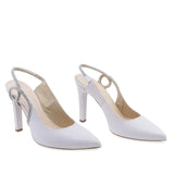 Pantofi damă eleganți Kordel D2880 albi, vârf închis, design clasic și rafinat