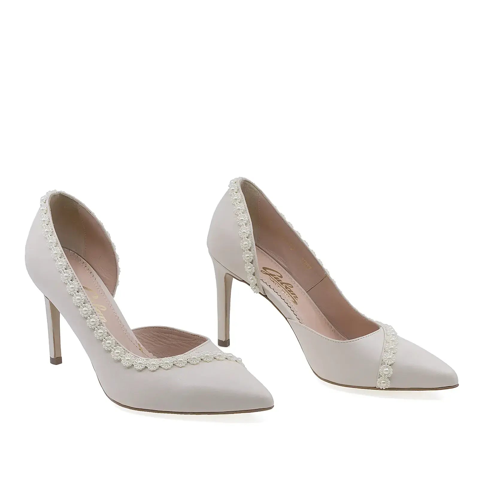 Pantofi damă eleganți Guban D1367 crem, vârf închis, design clasic și rafinat