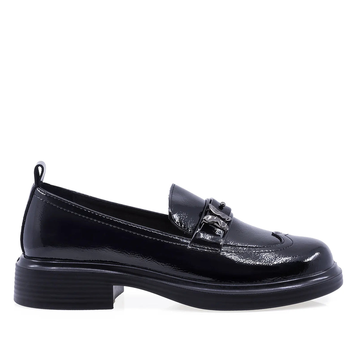 Pantofi dama casual Anna Viotti piele lacuita D111-5190 negri