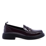 Pantofi dama casual Anna Viotti piele lacuita D111-5205 bordo