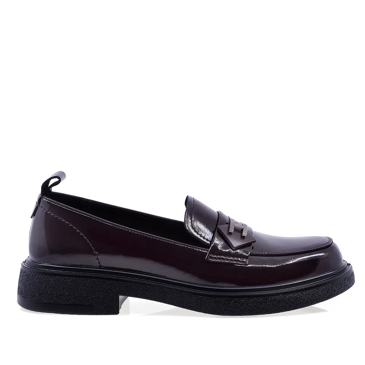 Pantofi dama casual Anna Viotti piele lacuita D111-5205 bordo