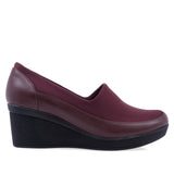 Pantofi dama casual Anna Viotti piele naturala/strech D22-ER-590 bordo