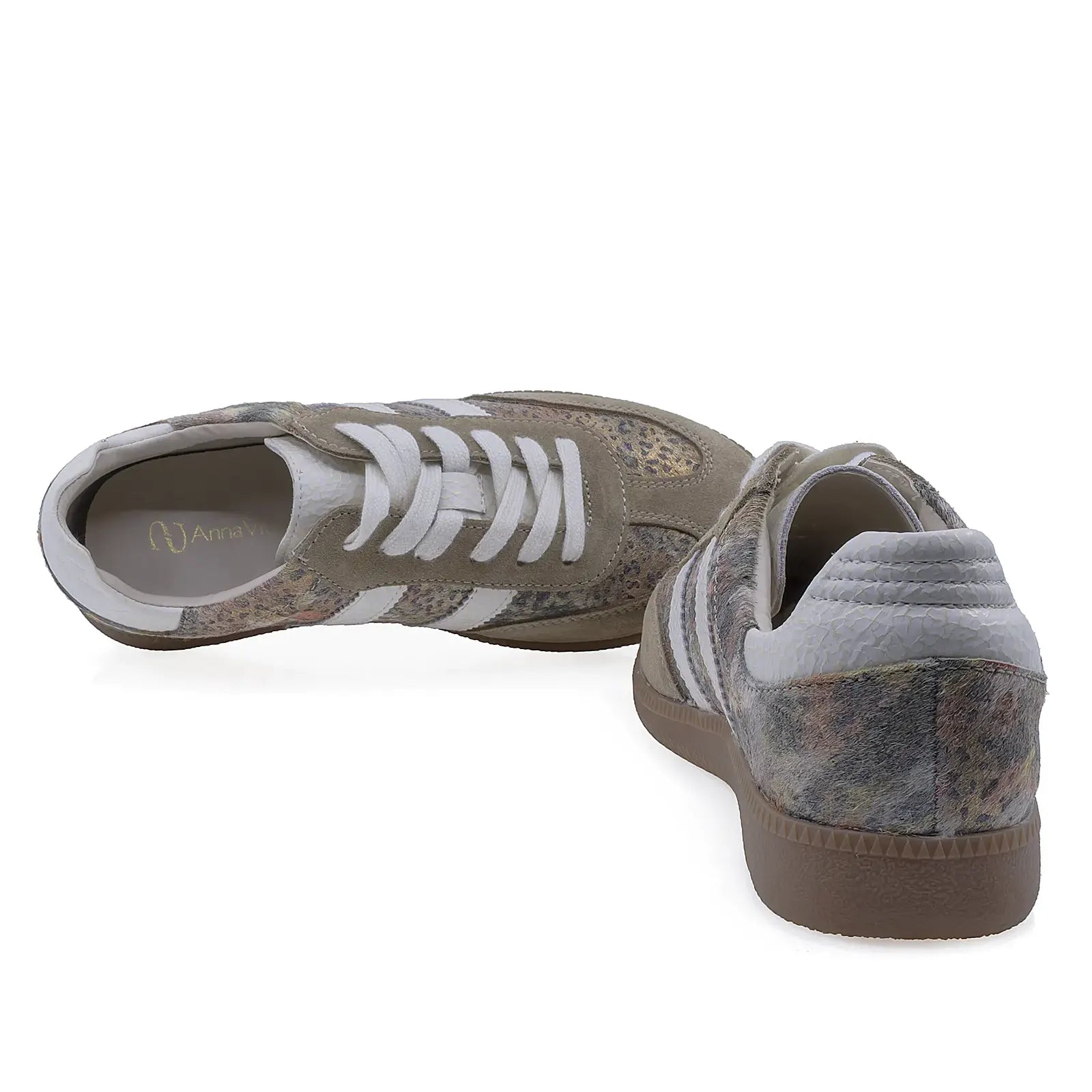 Pantofi dama casual Anna Viotti piele intoarsa, D116-23142-02, bej