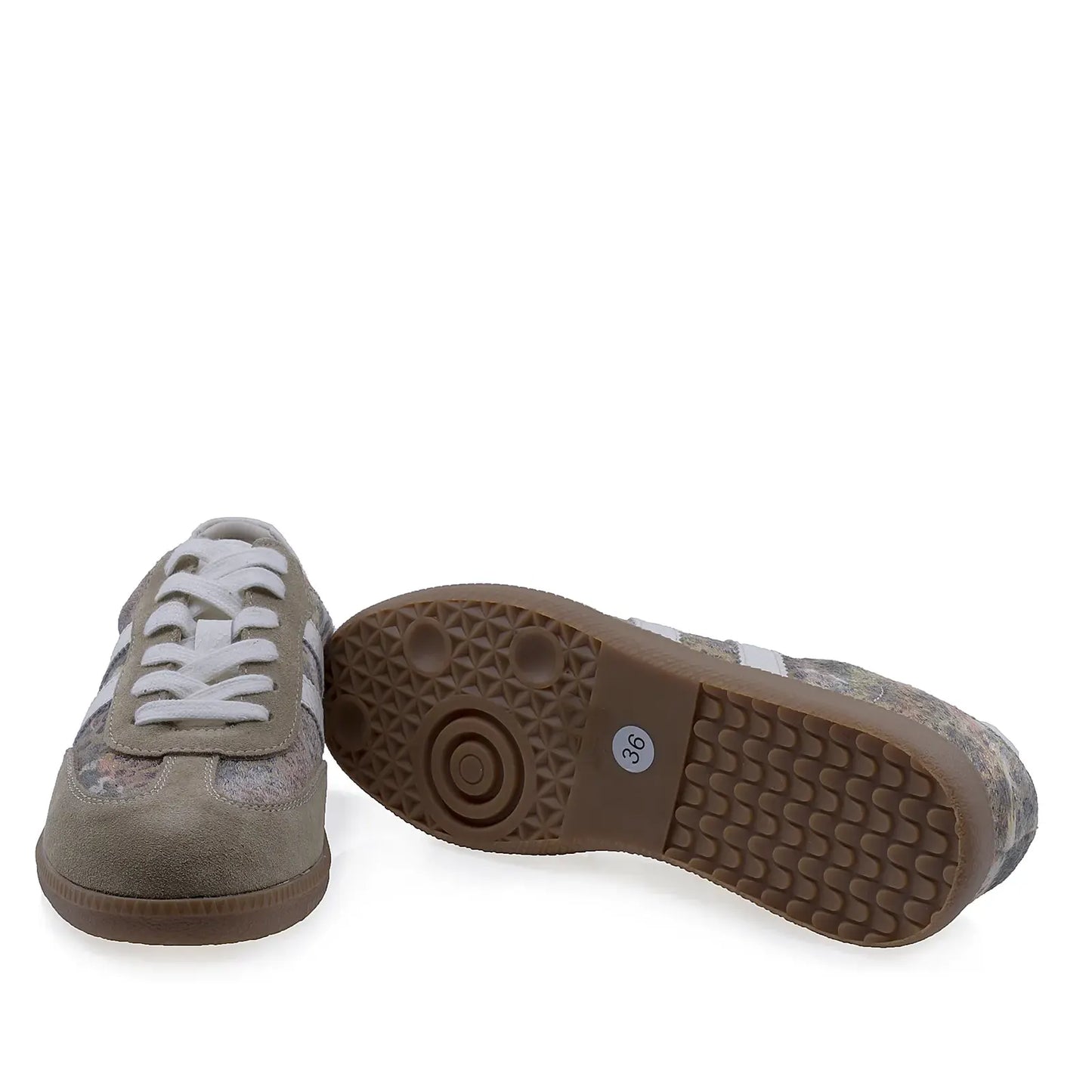 Pantofi dama casual Anna Viotti piele intoarsa, D116-23142-02, bej