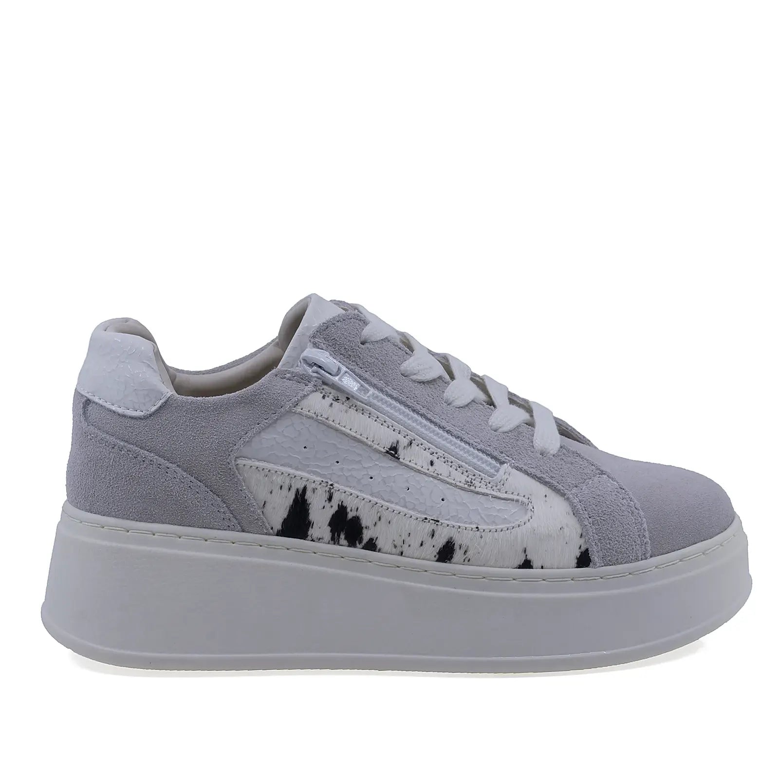 Pantofi dama casual Anna Viotti piele intoarsa, D116-302-01, gri