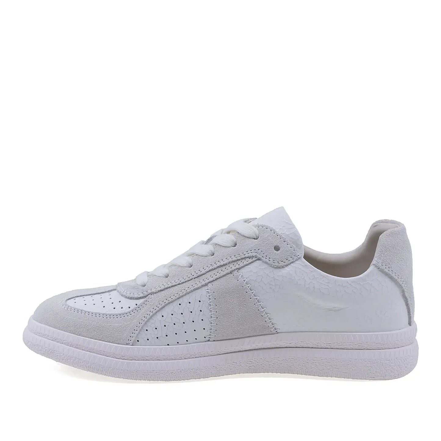 Pantofi dama casual Anna Viotti piele intoarsa, D116-S23142-04RY, alb/gri