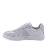Pantofi dama casual Anna Viotti piele intoarsa, D116-S23142-04RY, alb/gri