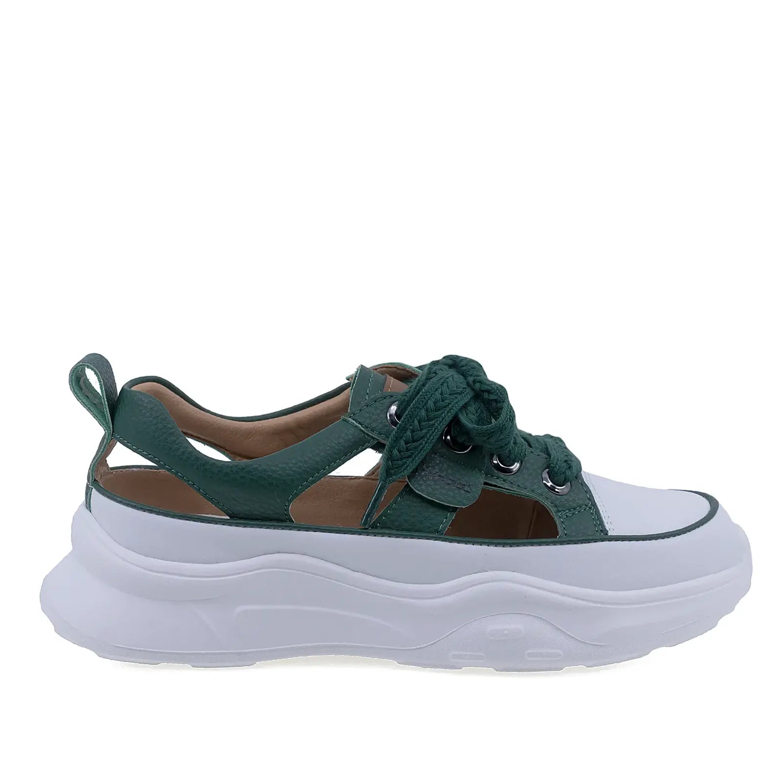 Pantofi dama casual Anna Viotti piele naturala, D106-23, verde