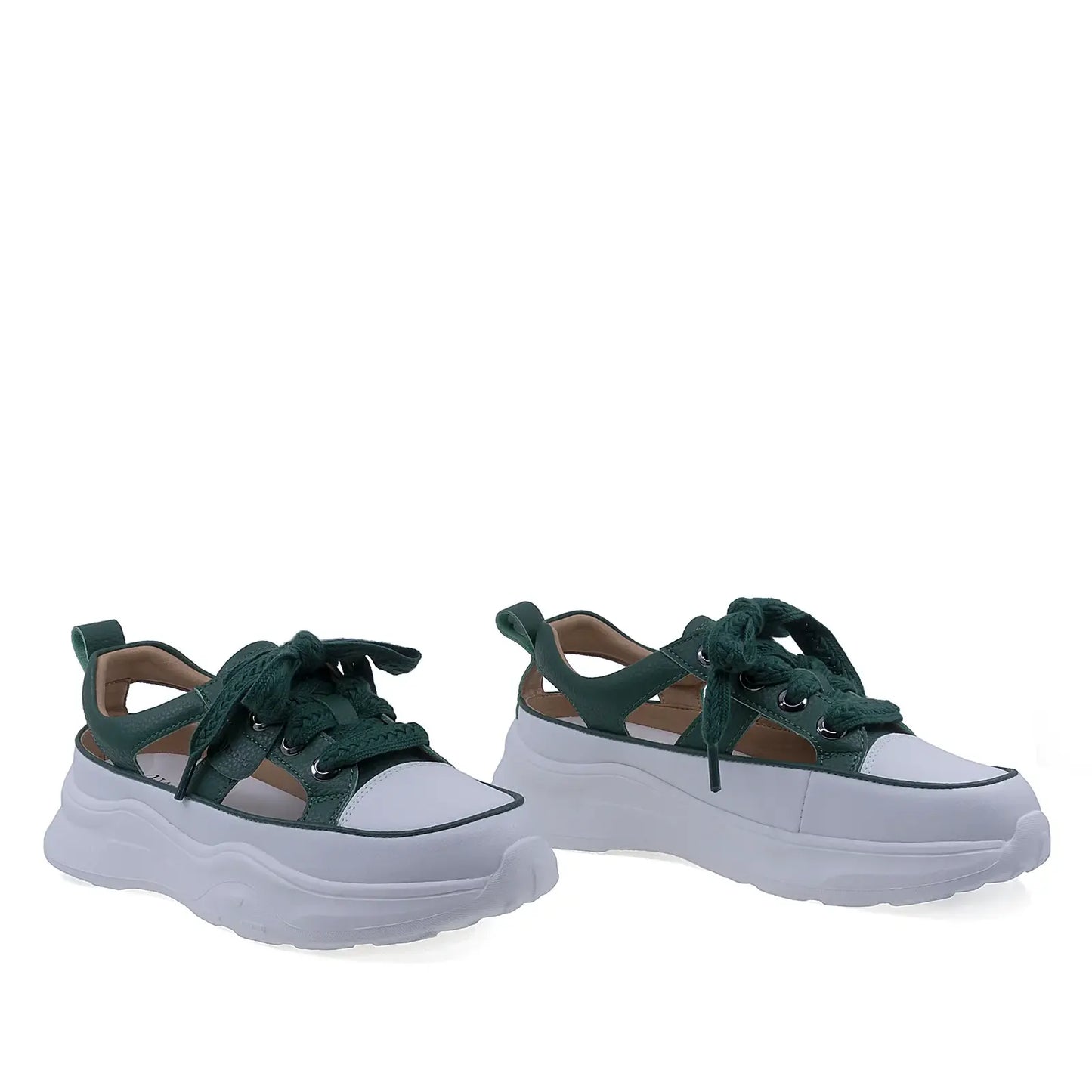 Pantofi dama casual Anna Viotti piele naturala, D106-23, verde