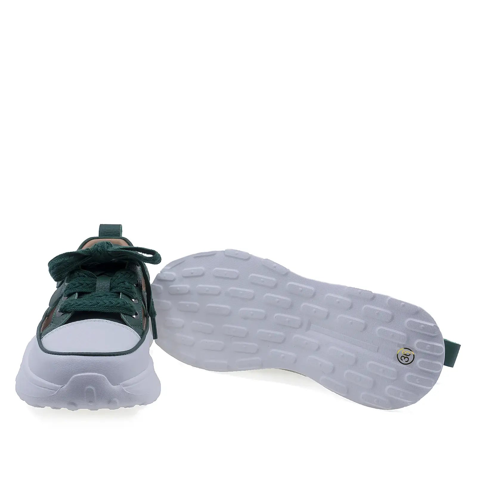 Pantofi dama casual Anna Viotti piele naturala, D106-23, verde