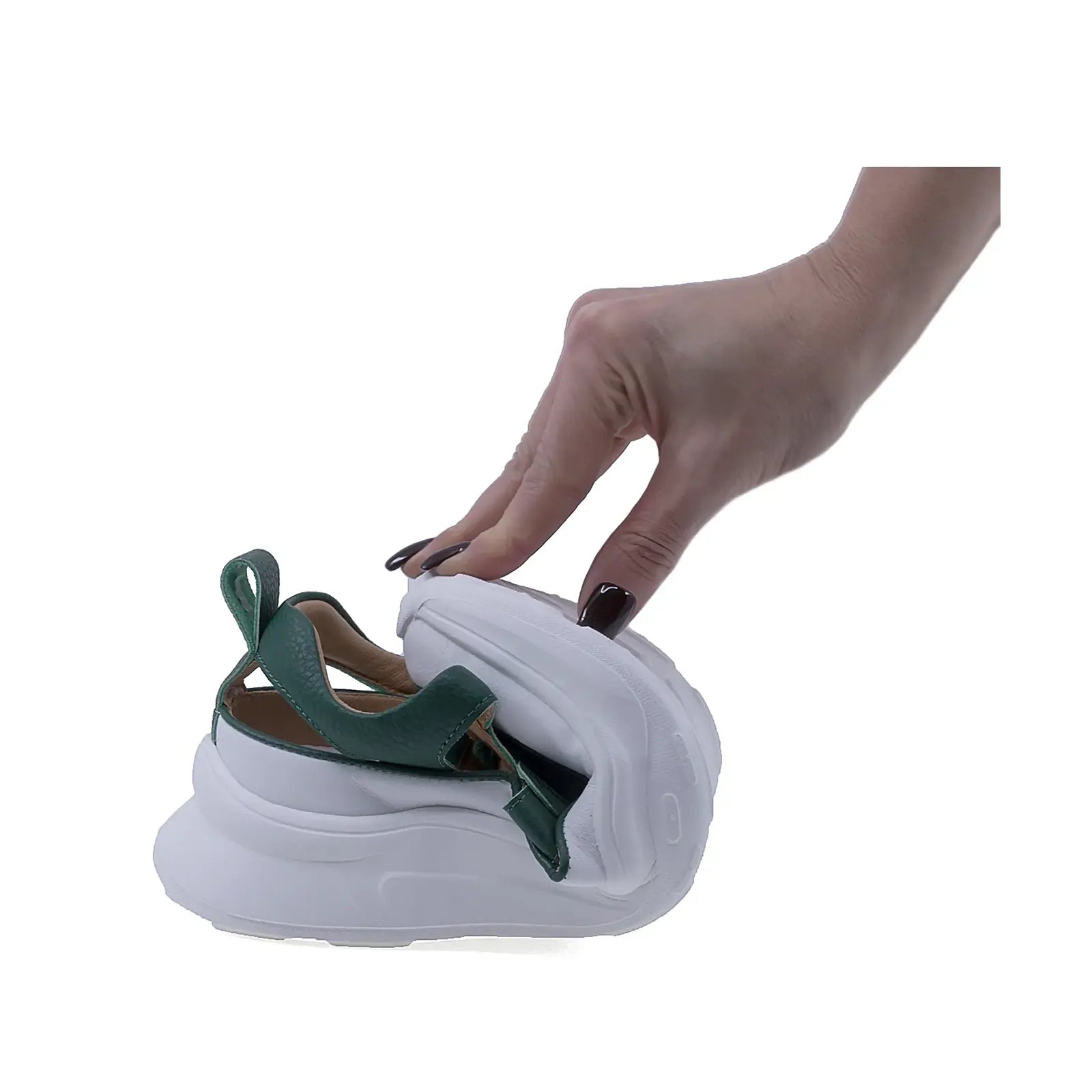 Pantofi dama casual Anna Viotti piele naturala, D106-23, verde