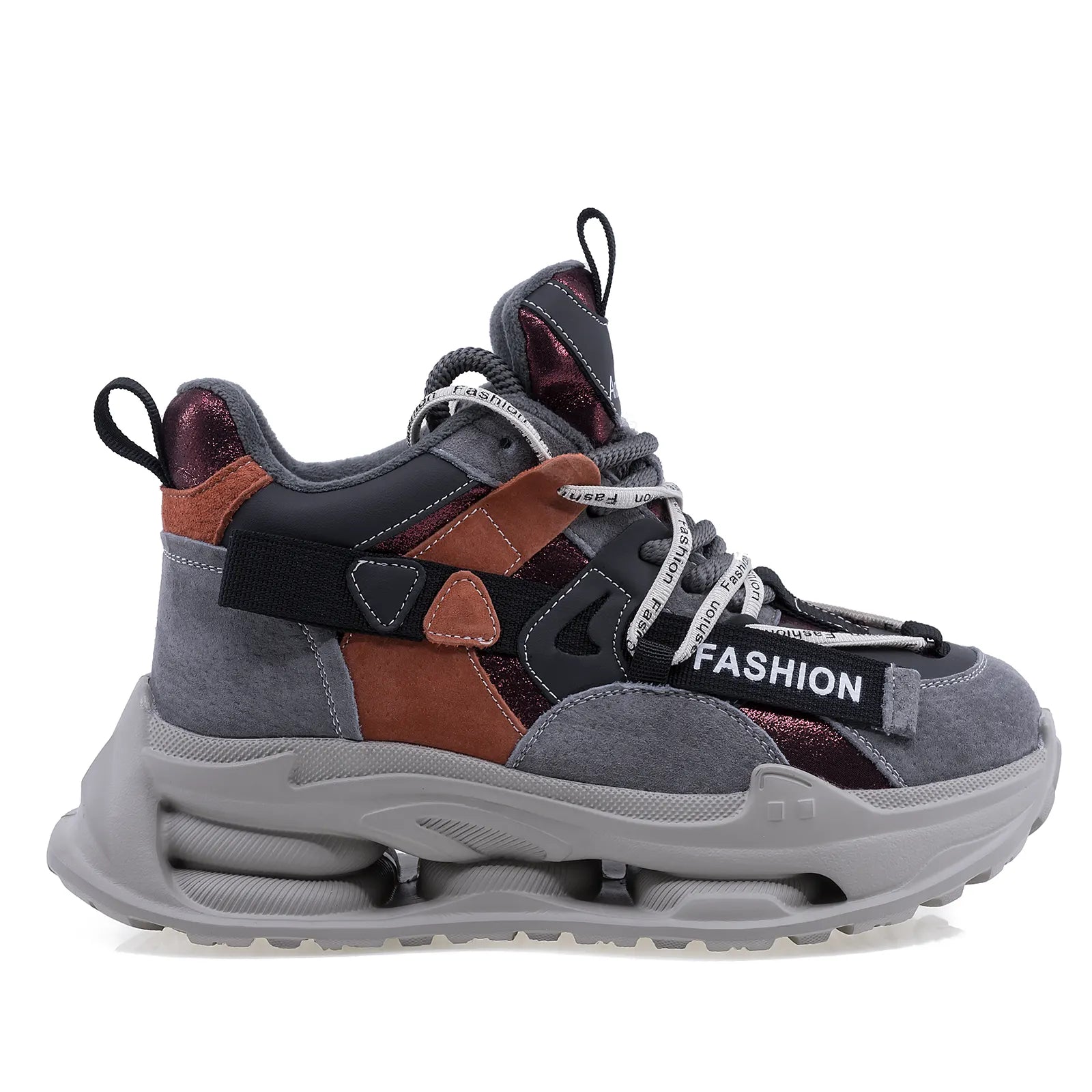 Pantofi dama sport Anna Viotti piele intoarsa D106-D106 dark grey