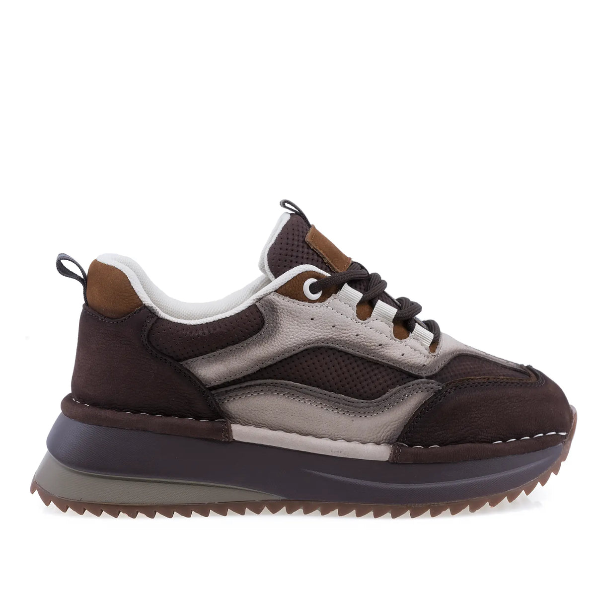 Pantofi dama sport Anna Viotti piele intoarsa D111-S2456 maro