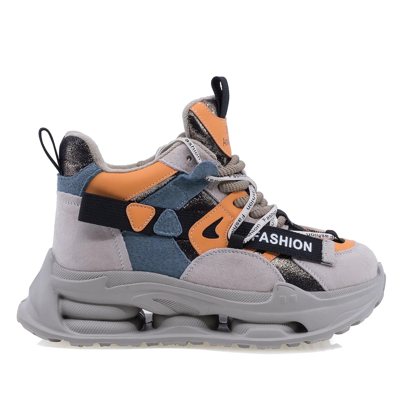 Pantofi dama sport Anna Viotti piele intoarsa D106-D106-1 gri