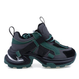 Pantofi dama sport Anna Viotti piele intoarsa D106-YM117-2 gri/verde/negru