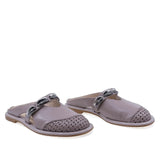 Saboti damă casual gri piele naturală Anna Viotti 6365P-A139-Y01, vedere frontală, stil modern și comod