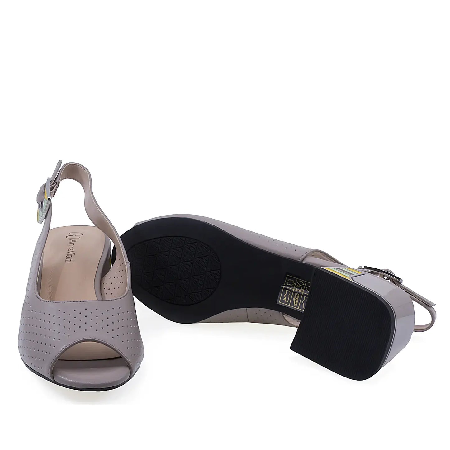 Talpă sandale damă elegante gri Anna Viotti piele naturală, model D105-6369P-A10-YT03, aderență excelentă și stabilitate
