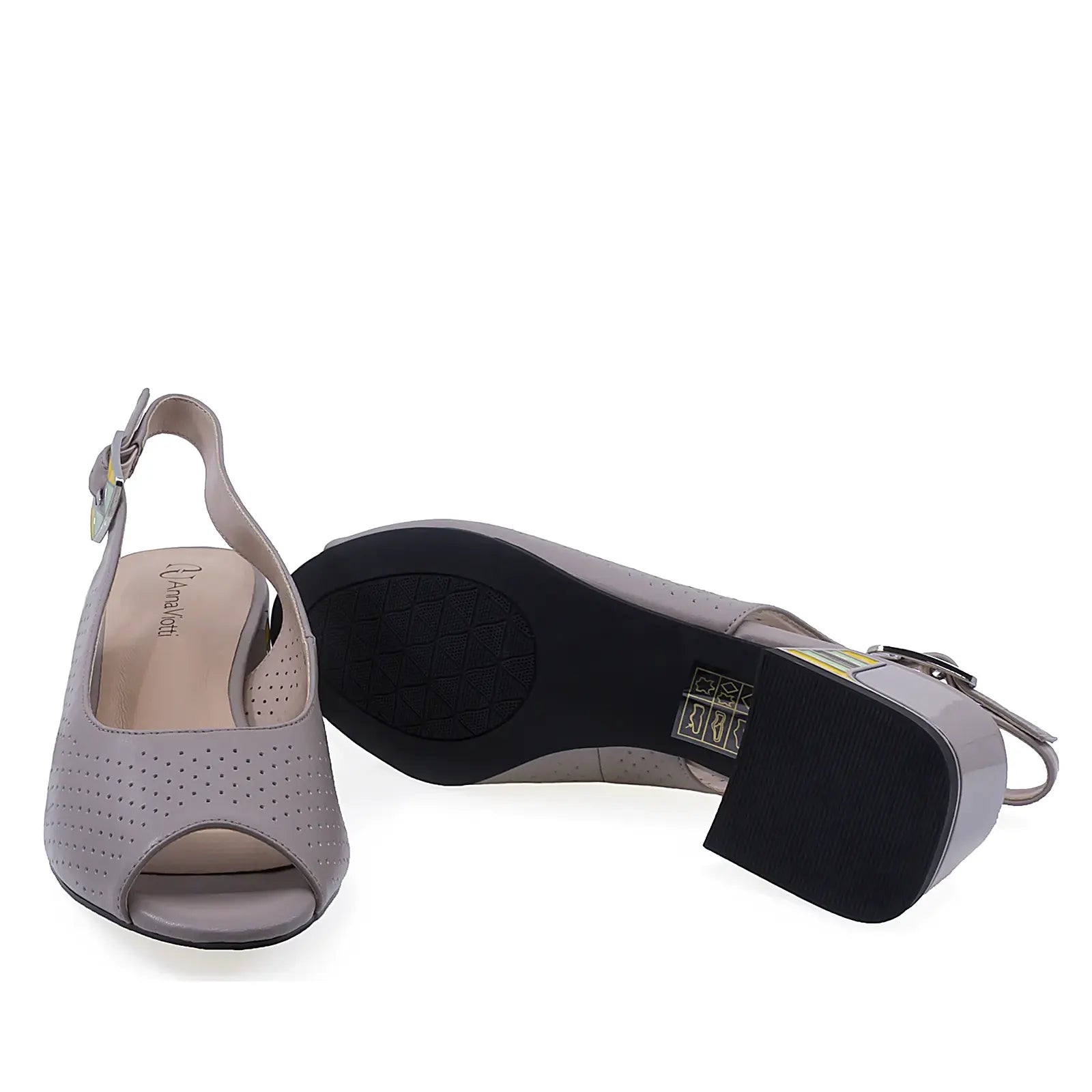 Talpă sandale damă elegante gri Anna Viotti piele naturală, model D105-6369P-A10-YT03, aderență excelentă și stabilitate