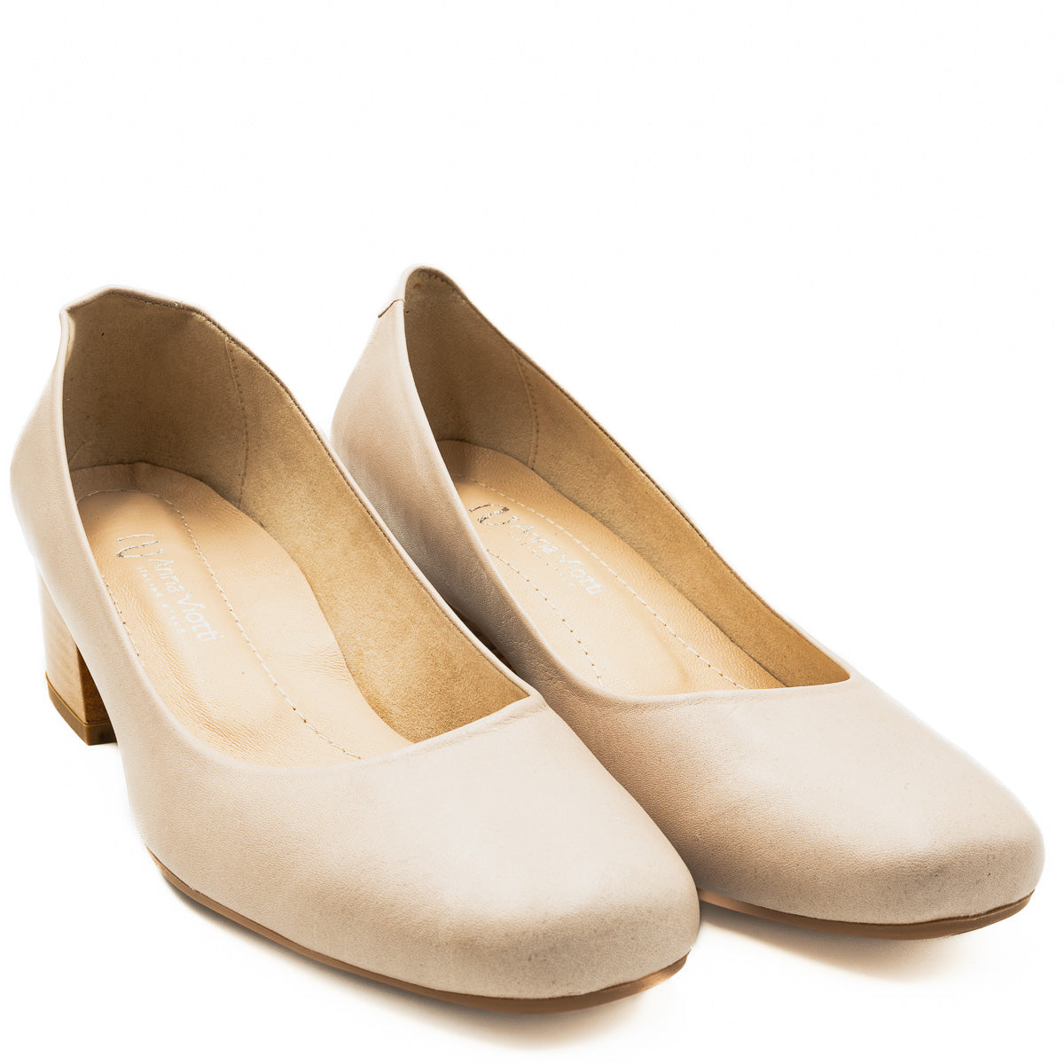 PANTOFI DAMA ANNA VIOTTI DIN PIELE NATURALA D 24100 BEJ 