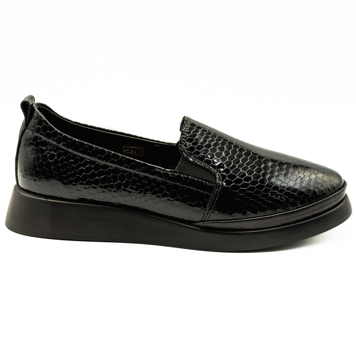 PANTOFI DAMA ANNA VIOTTI DIN PIELE NATURALA D 49-K72 NEGRU LAC CROCO