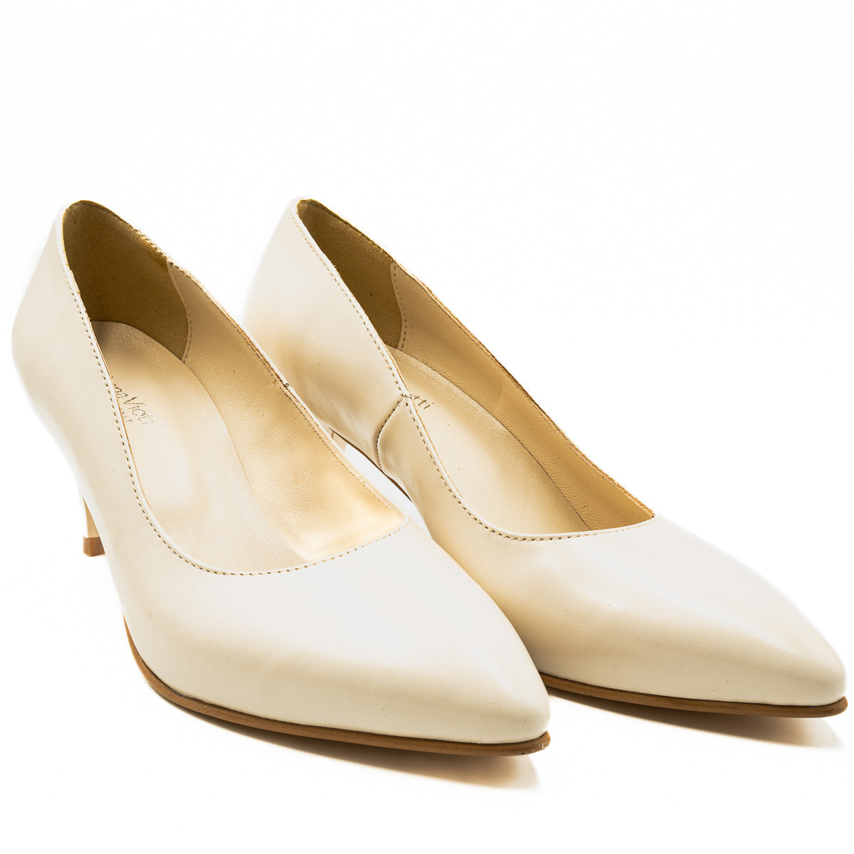  Pantofi dama Anna Viotti din piele naturala D F57 bej