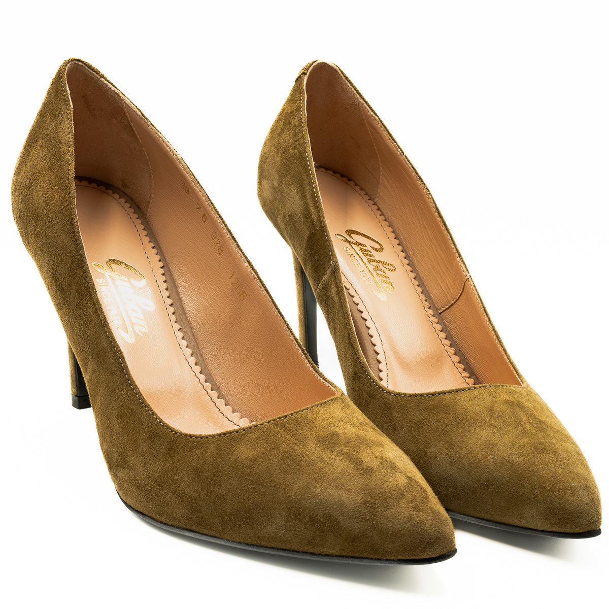  Pantofi dama GUBAN  din piele naturala D1206 KAKI VELUR 