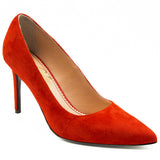  Pantofi dama GUBAN din piele naturala D1206 VELUR ROSU 