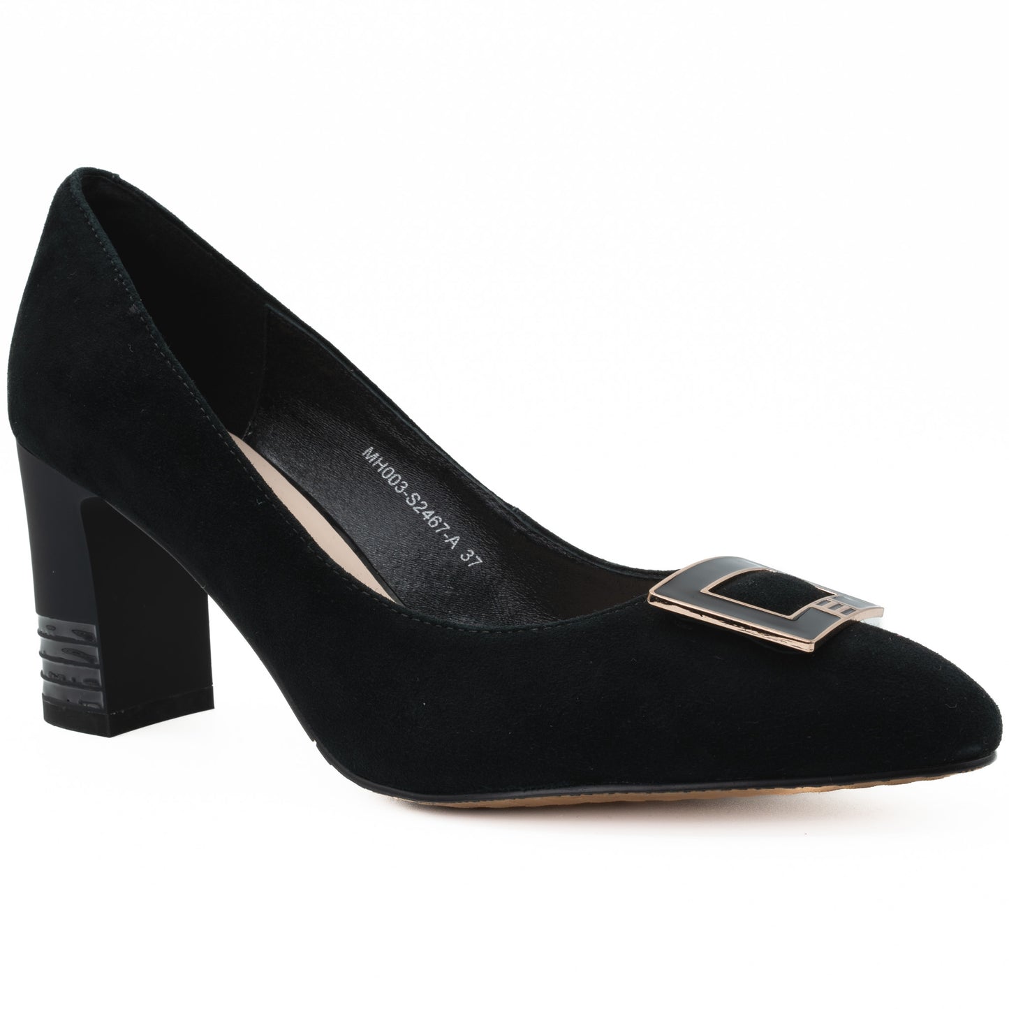 Pantofi dama Feeling din velur negru - 3205