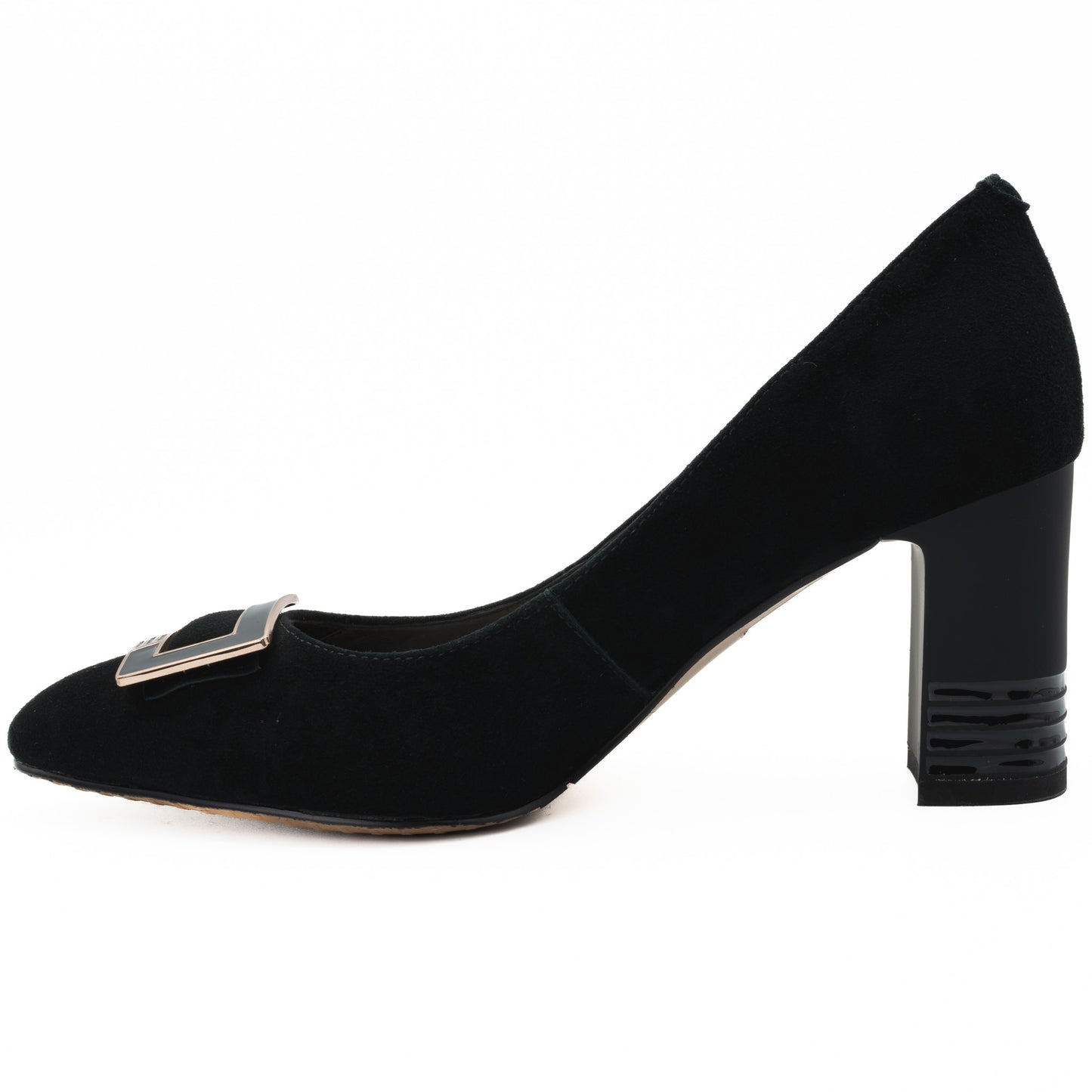 Pantofi dama Feeling din velur negru - 3205