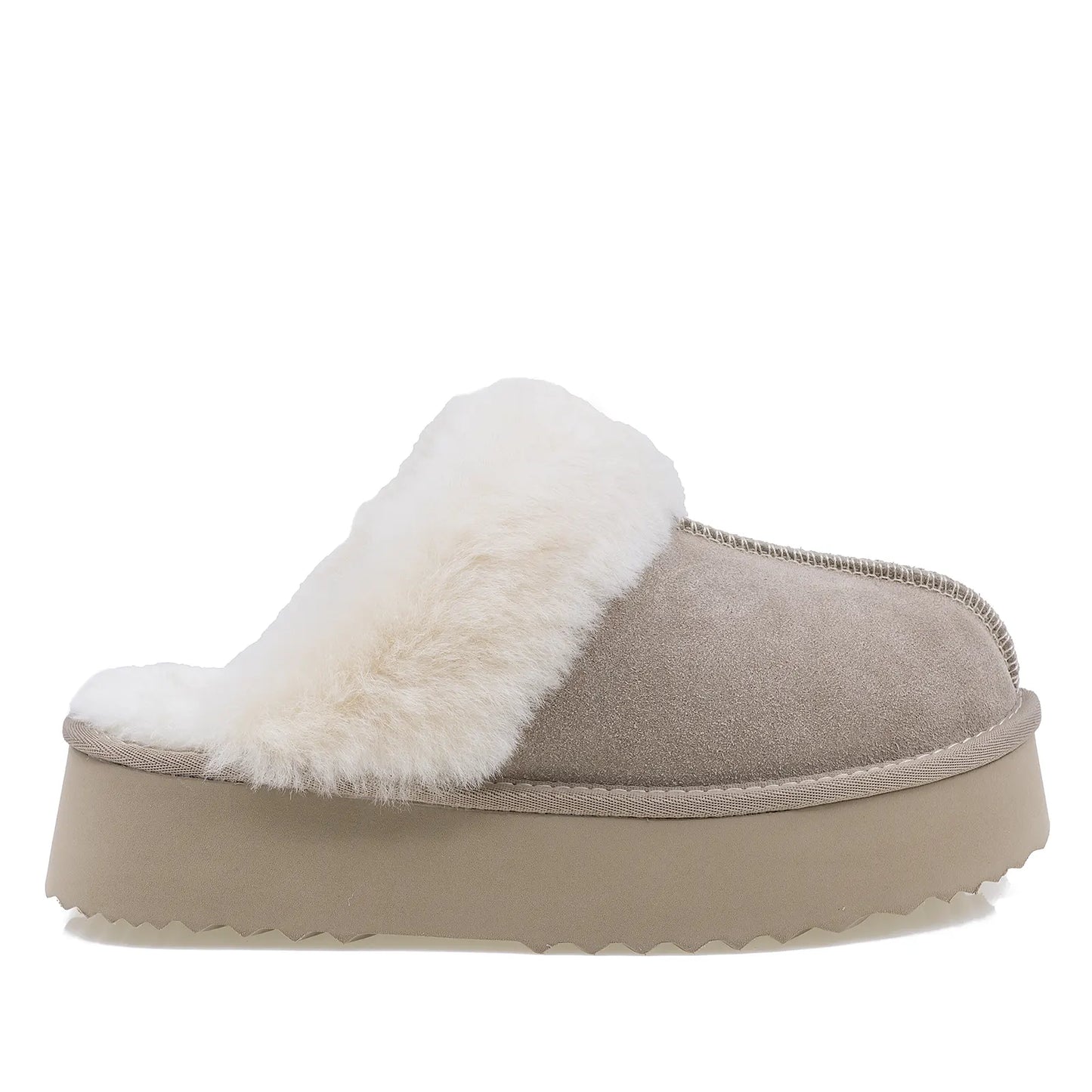 Papuci Dama Casual Anna Viotti Piele Intoarsa D113-11 Taupe
