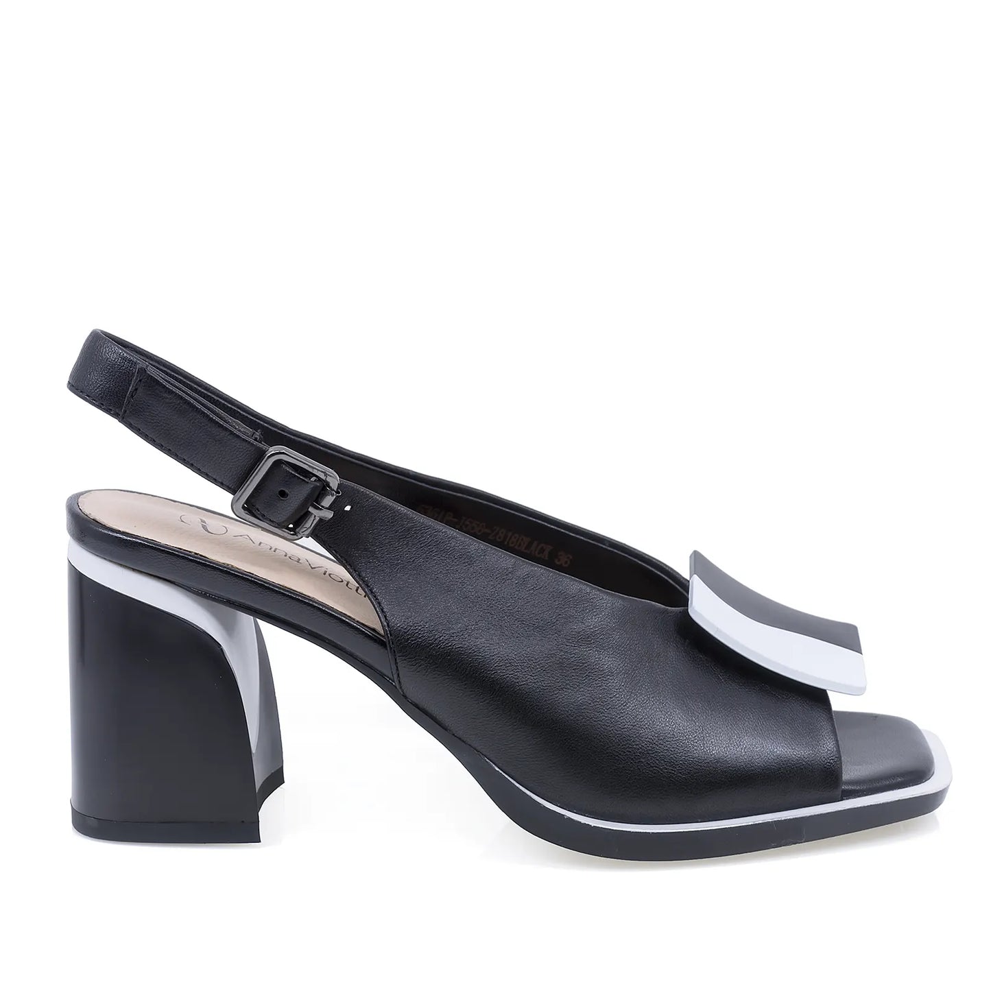 Sandale damă elegante piele naturala Anna Viotti D105-6361P-J558-Z818 negru