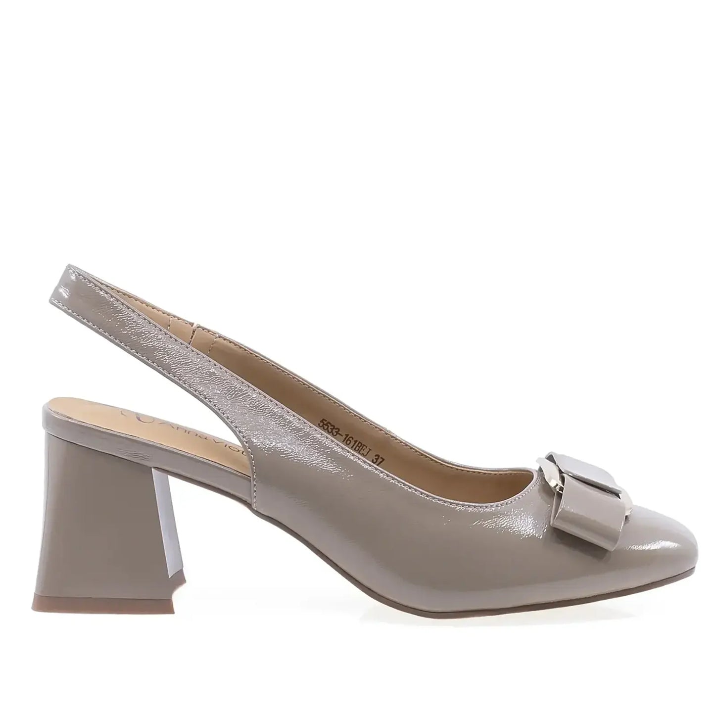 Pantofi dama eleganti Anna Viotti piele lacuita D105-5533-161 bej