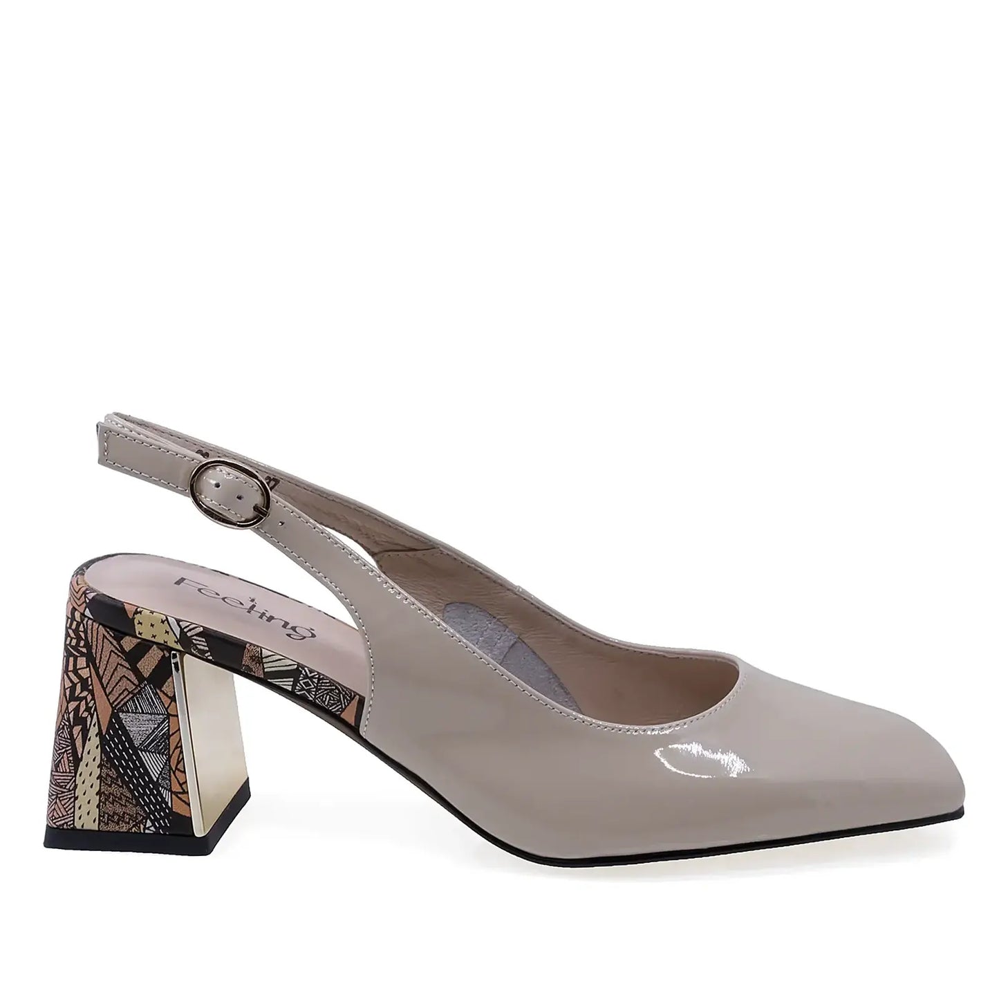 Pantofi dama eleganti Feeling piele lacuita D26-513-01 bej