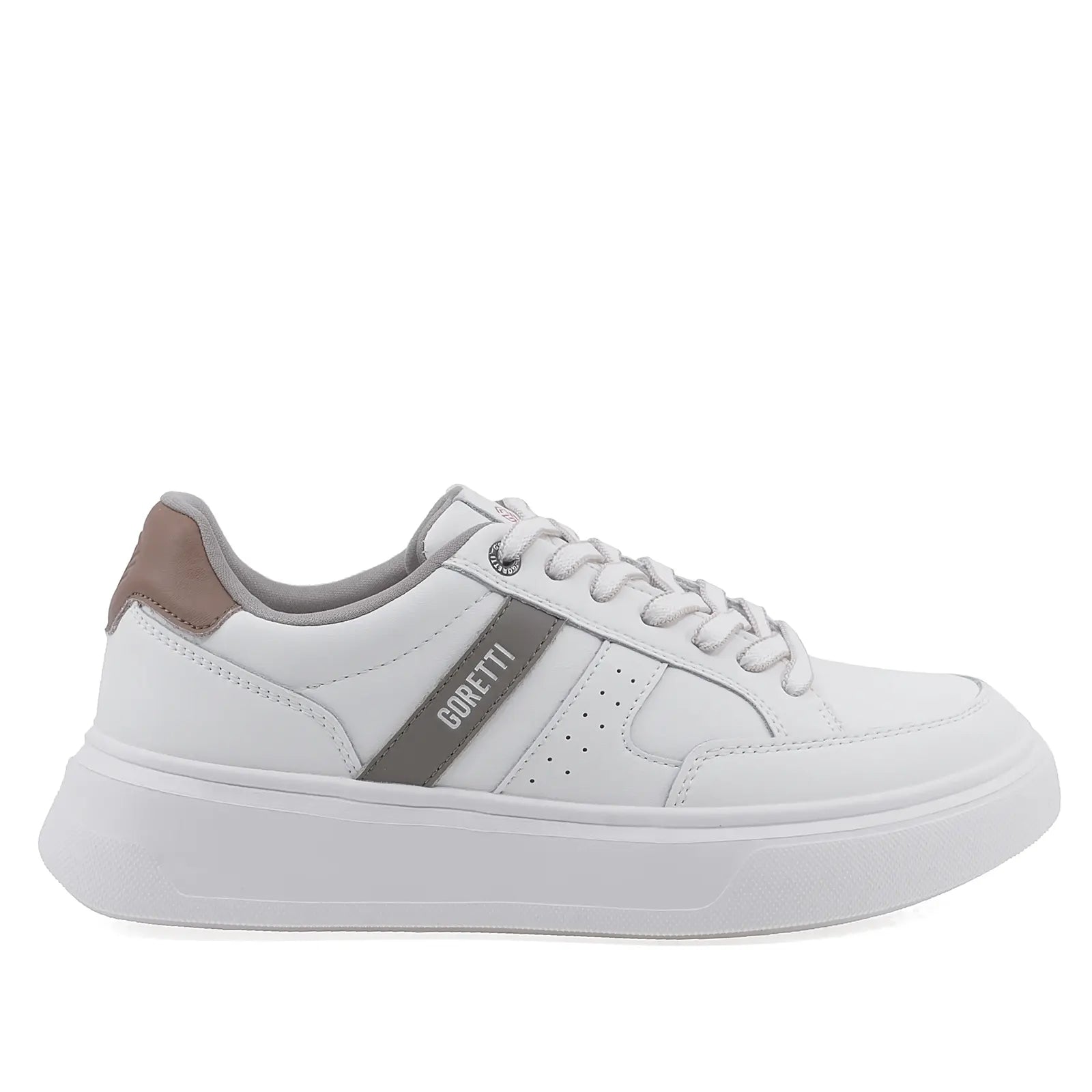 Pantofi barbati casual Goretti piele naturala B115-25SCM024 alb