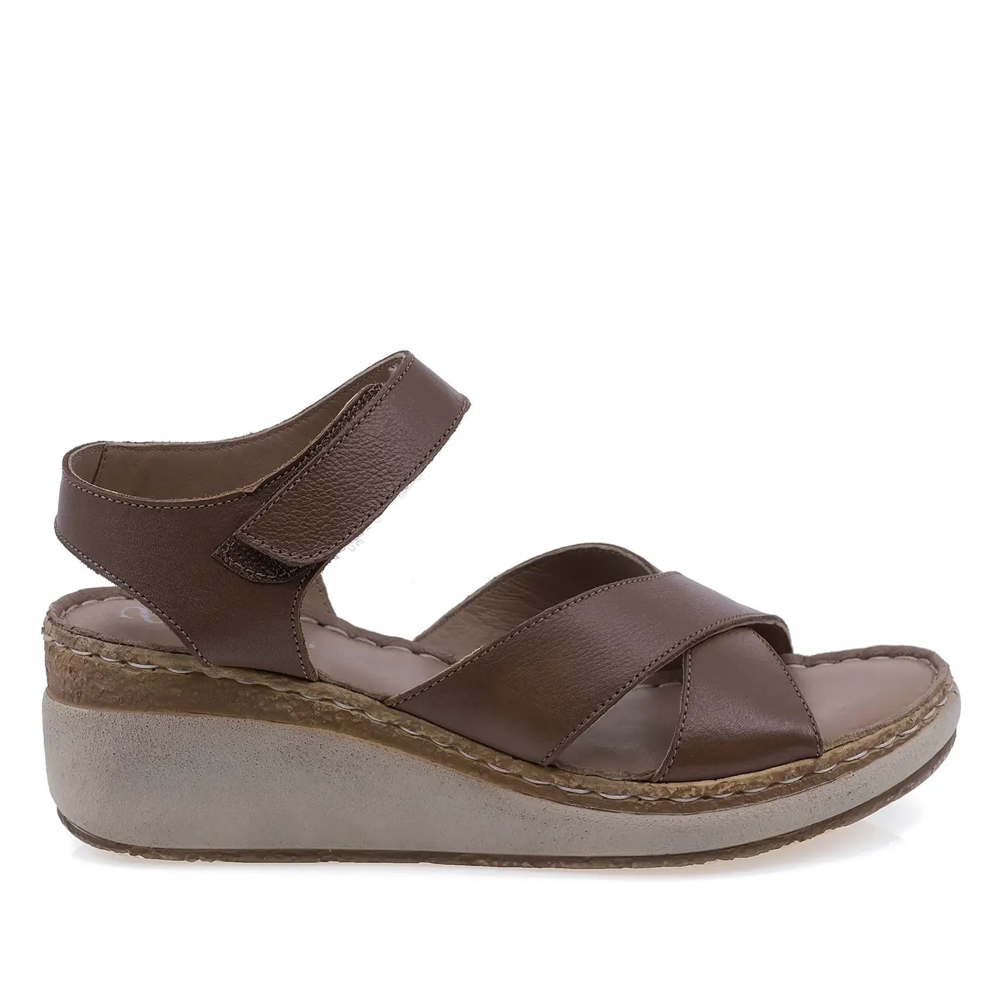 Sandale dama casual Anna Viotti piele naturala D200-68417 maro