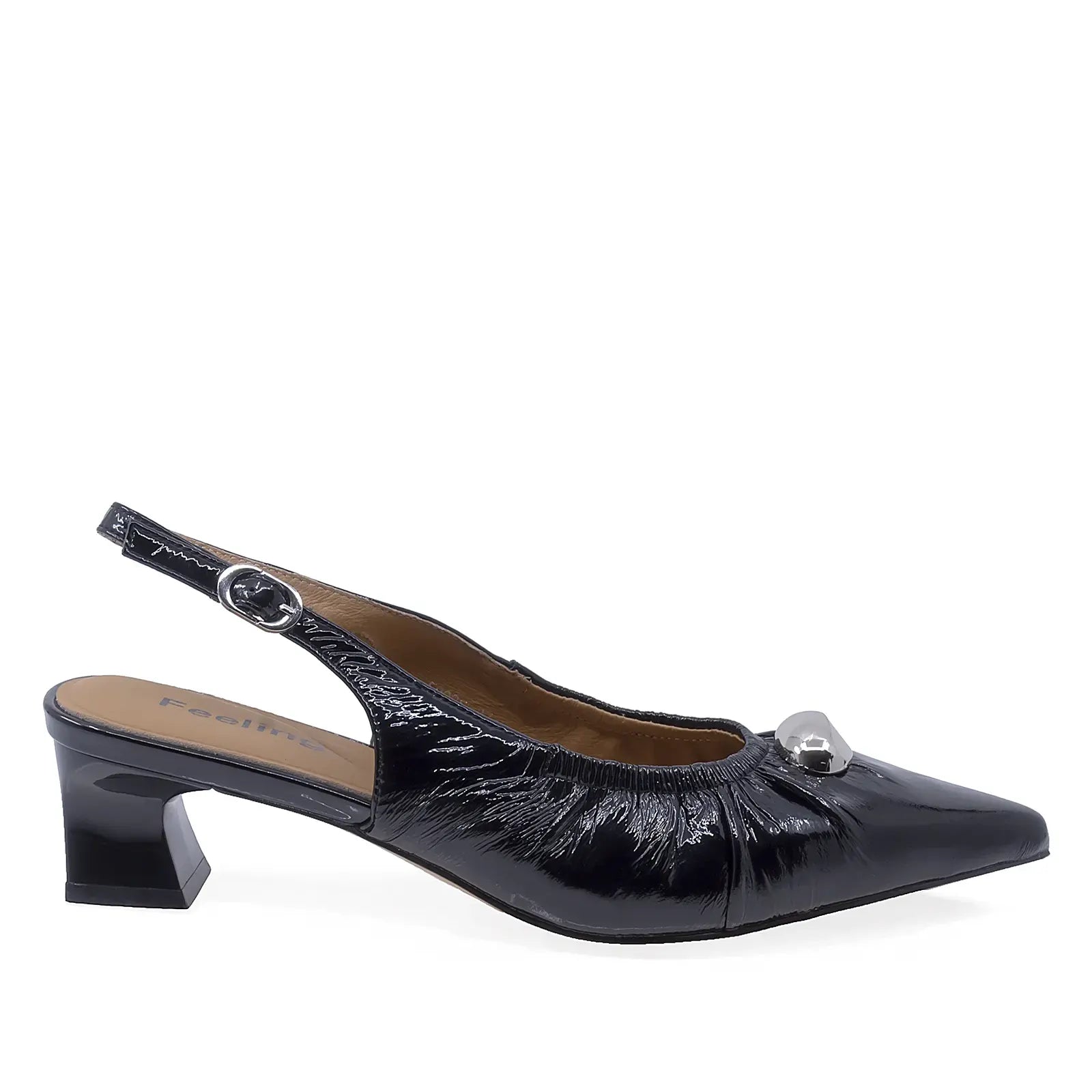 Pantofi dama eleganti Feeling piele lacuita D58038 Negru