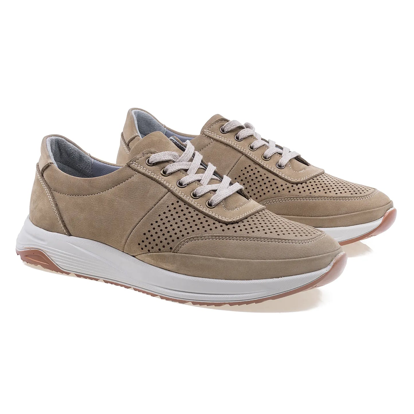 Pantofi barbati casual Goretti din piele nabuc B68-835SAND taupe-1