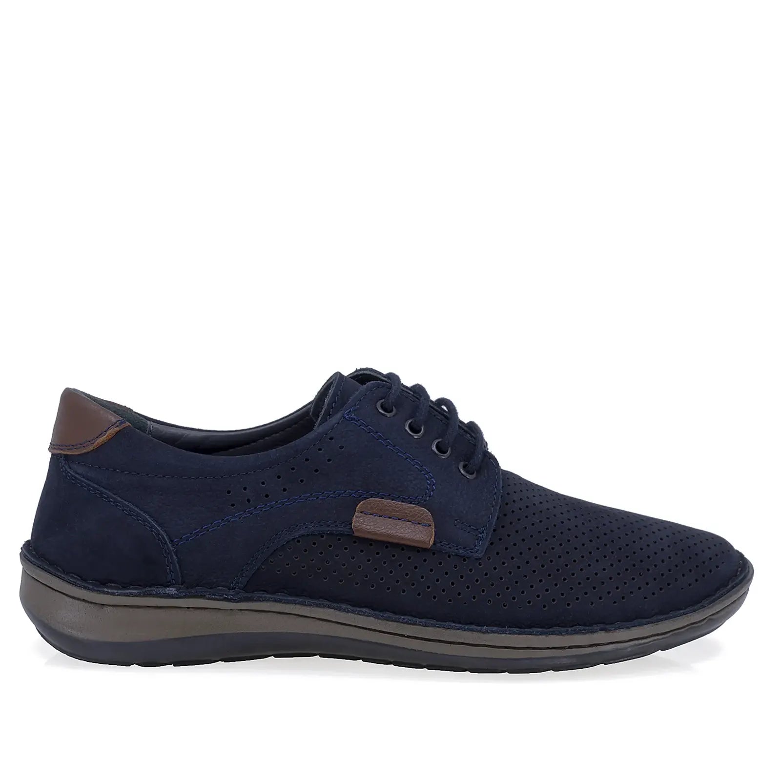 Pantofi barbati casual Goretti piele nabuc B36-9506-1 bleumarin