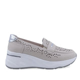 Pantofi dama casual Anna Viotti piele naturla D111-85111 gri