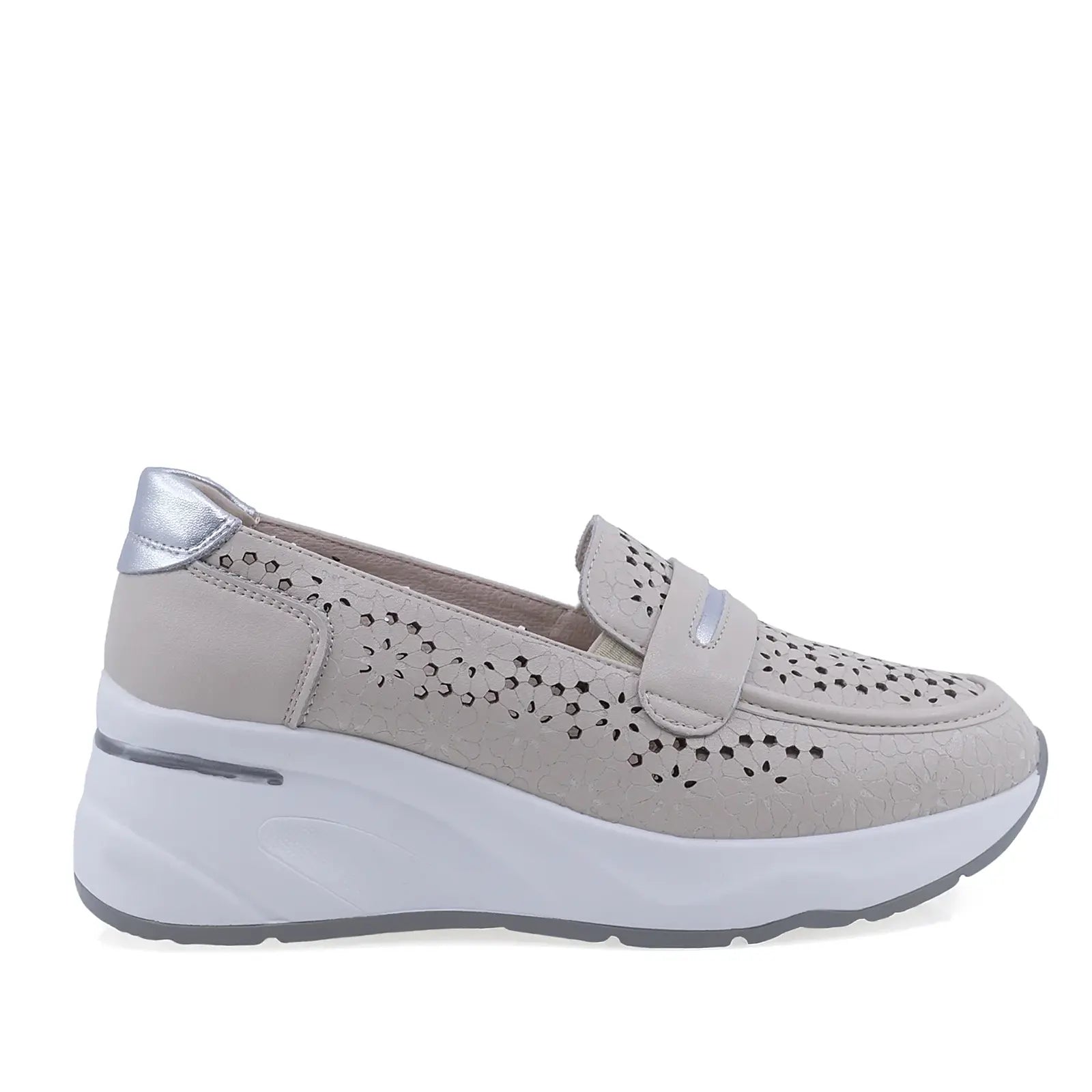 Pantofi dama casual Anna Viotti piele naturla D111-85111 gri