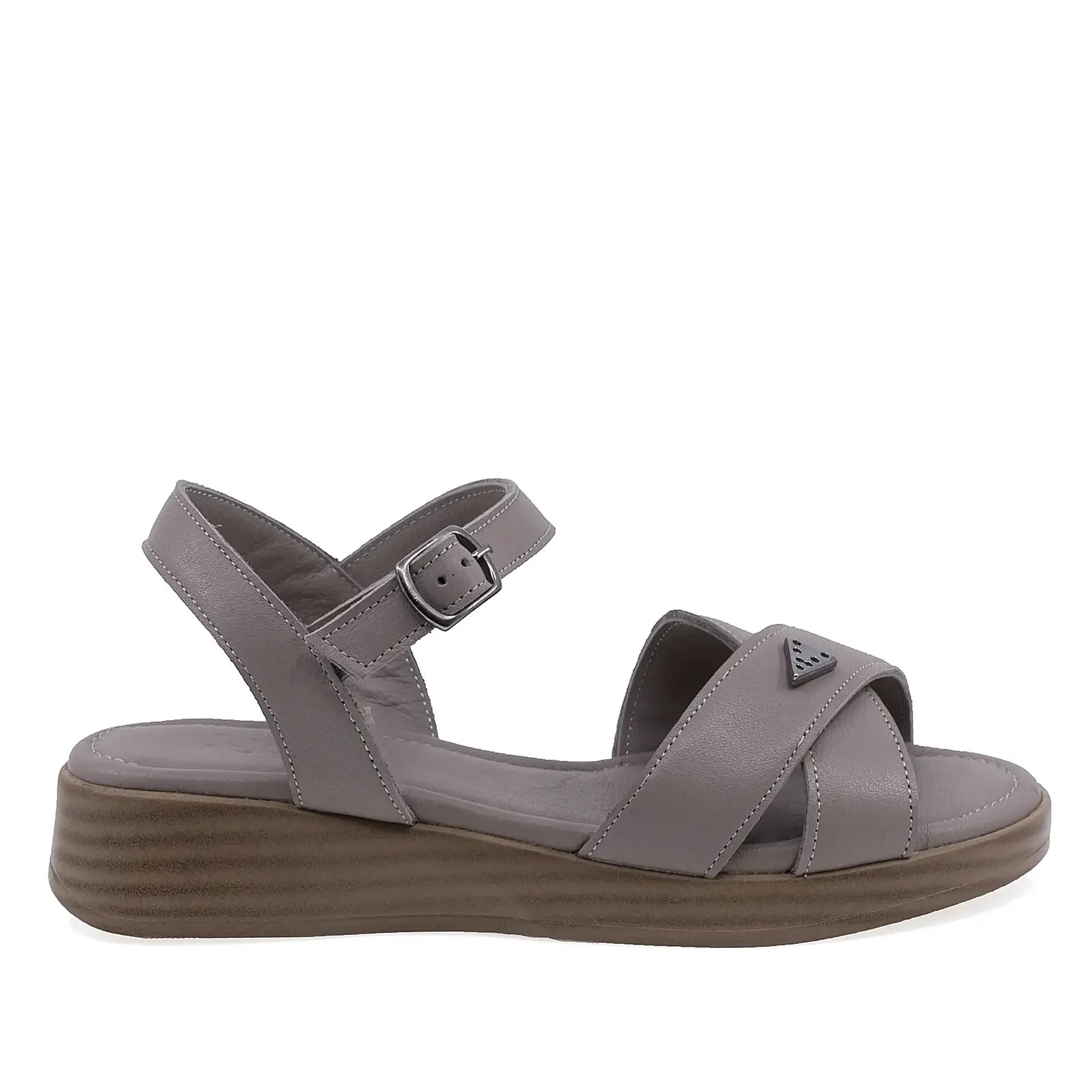 Sandale dama casual Anna Viotti piele naturala D72-25-995 gri