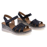Sandale dama casual Anna Viotti piele naturala D72-702 negru
